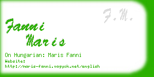 fanni maris business card